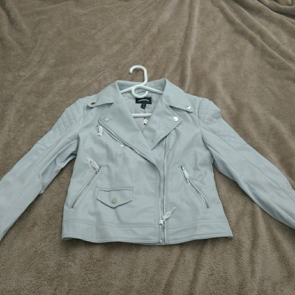 (Never Worn) Leather Quilted Moto Jacket